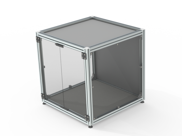 3D printer enclosure, 30-series aluminium extrusion profiles, M small size, persp view-1 view, normal, no 3D printer