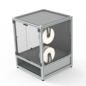 3D printer enclosure, 30-series aluminium extrusion profiles, M large size, persp view-1 view, filament, no 3D printer