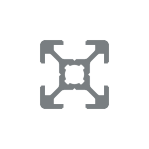 Aluminium Extrusion Profiles, 20-series, 20x20mm, BH-20-6, natural anodized, ortho top view, dark