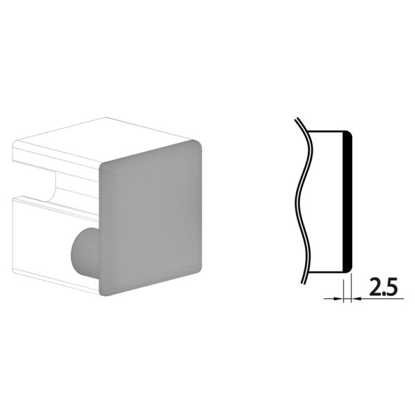 End cap AC-30-6 22.5x22.5 black 04 temp